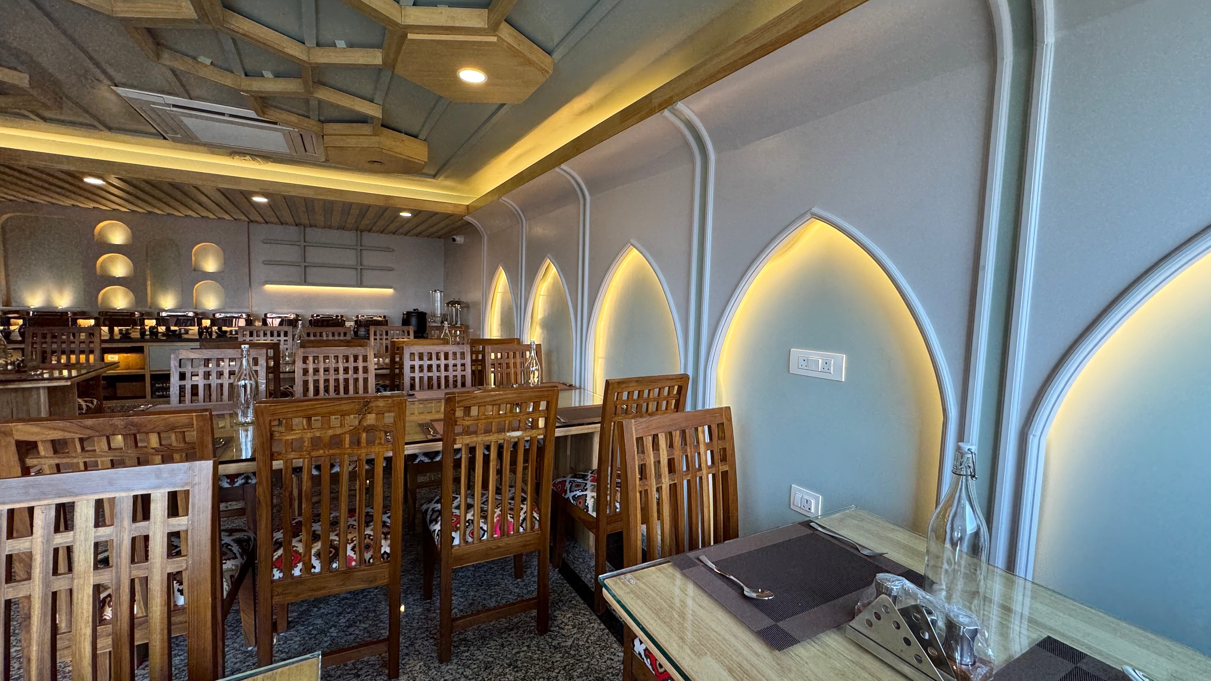 Hotel restaurant with Kashmiri arch details